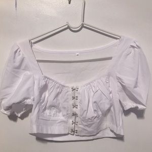 short sleeve bustier crop top from liva girl